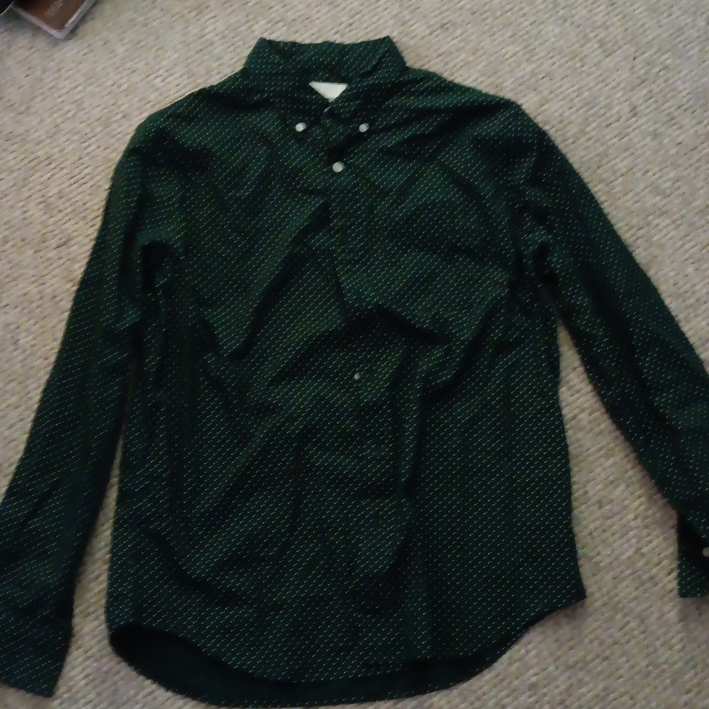 Men's forest green dress shirt
